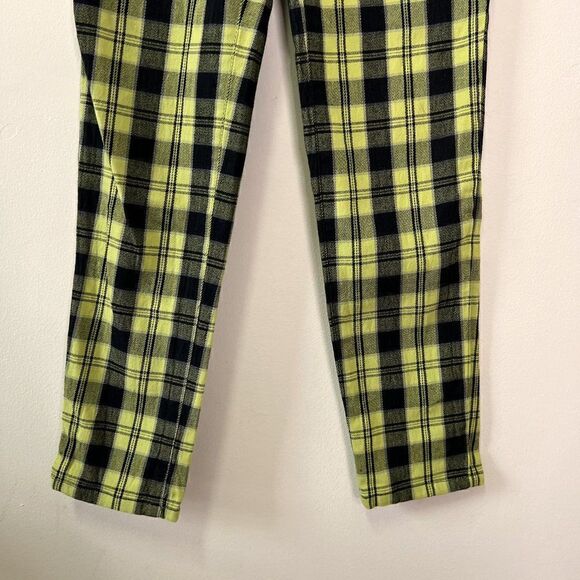 CLEARANCE  - Vintage 90s GOL Yellow Plaid High Rise Tapered Jeans - Picture 4 of 9